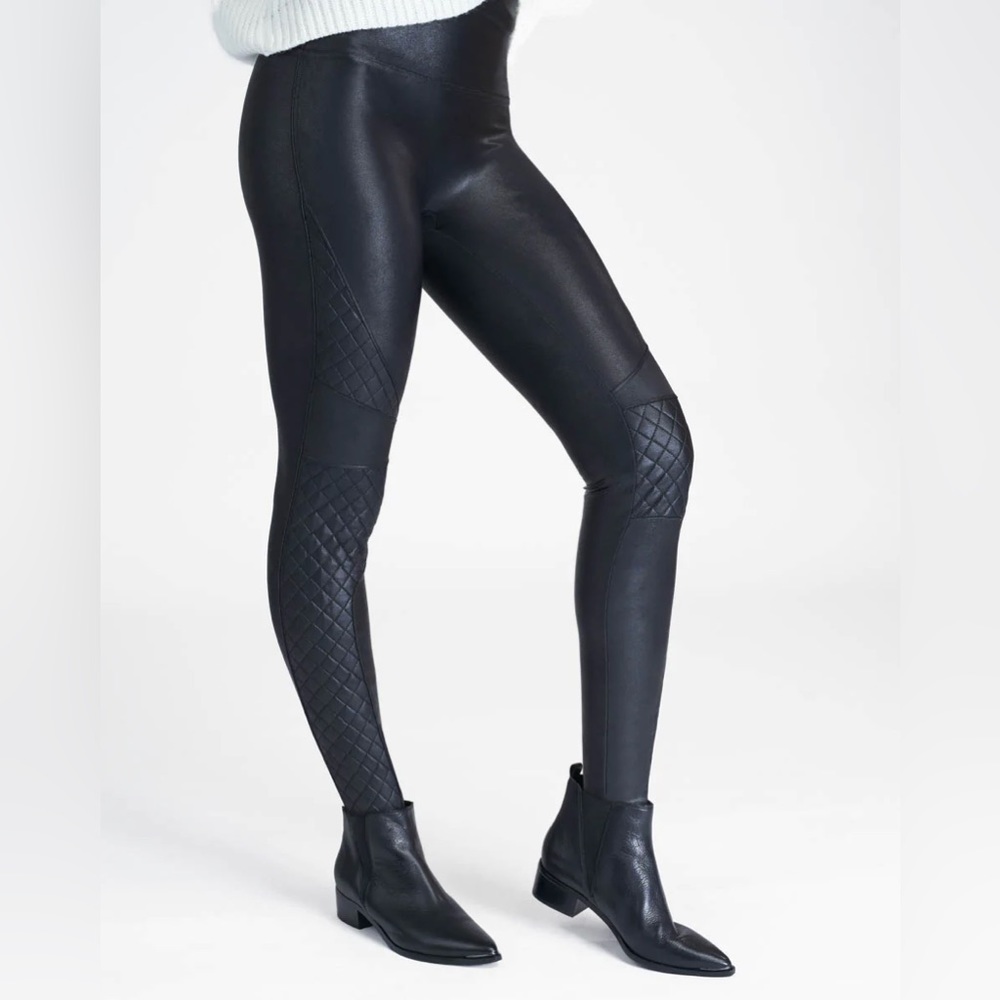 SPANX Faux Leather Quilted Leggings